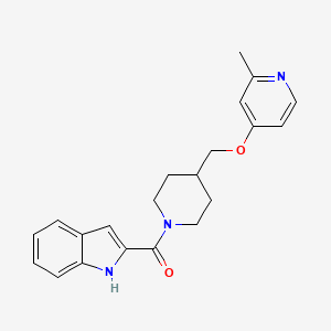 molecular formula C21H23N3O2 B2583288 1H-Indol-2-yl-[4-[(2-methylpyridin-4-yl)oxymethyl]piperidin-1-yl]methanone CAS No. 2380010-17-1