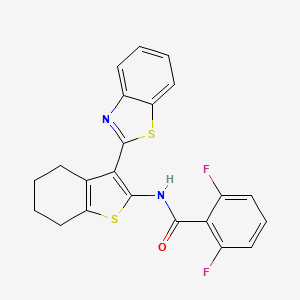 molecular formula C22H16F2N2OS2 B2583296 N-[3-(1,3-benzothiazol-2-yl)-4,5,6,7-tetrahydro-1-benzothiophen-2-yl]-2,6-difluorobenzamide CAS No. 325977-21-7