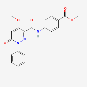 molecular formula C21H19N3O5 B2583299 methyl 4-[4-methoxy-1-(4-methylphenyl)-6-oxo-1,6-dihydropyridazine-3-amido]benzoate CAS No. 942005-12-1