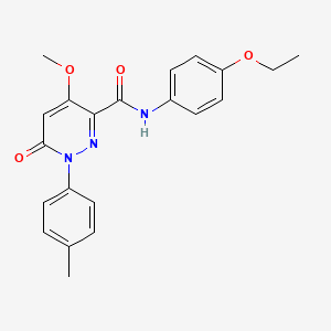 molecular formula C21H21N3O4 B2583313 N-(4-ethoxyphenyl)-4-methoxy-1-(4-methylphenyl)-6-oxo-1,6-dihydropyridazine-3-carboxamide CAS No. 1004392-50-0