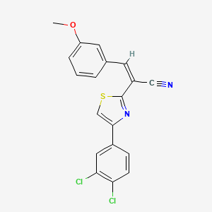 molecular formula C19H12Cl2N2OS B2583352 (Z)-2-(4-(3,4-dichlorophenyl)thiazol-2-yl)-3-(3-methoxyphenyl)acrylonitrile CAS No. 476668-98-1