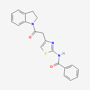 molecular formula C20H17N3O2S B2583378 N-(4-(2-(indolin-1-yl)-2-oxoethyl)thiazol-2-yl)benzamide CAS No. 941898-65-3