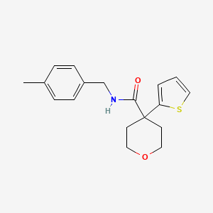 molecular formula C18H21NO2S B2583384 N-[(4-methylphenyl)methyl]-4-(thiophen-2-yl)oxane-4-carboxamide CAS No. 877649-87-1