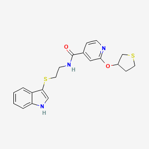 molecular formula C20H21N3O2S2 B2583394 N-[2-(1H-indol-3-ylsulfanyl)ethyl]-2-(thiolan-3-yloxy)pyridine-4-carboxamide CAS No. 2034362-22-4