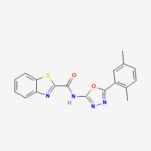 molecular formula C18H14N4O2S B2583404 N-[5-(2,5-dimethylphenyl)-1,3,4-oxadiazol-2-yl]-1,3-benzothiazole-2-carboxamide CAS No. 891118-93-7
