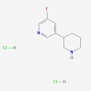 molecular formula C10H15Cl2FN2 B2583410 3-Fluoro-5-(piperidin-3-yl)pyridine dihydrochloride CAS No. 1260864-37-6