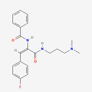 molecular formula C21H24FN3O2 B2583412 N-[1-(3-Dimethylamino-propylcarbamoyl)-2-(4-fluoro-phenyl)-vinyl]-benzamide CAS No. 300669-55-0