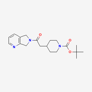 molecular formula C19H27N3O3 B2583437 tert-butyl 4-(2-oxo-2-{5H,6H,7H-pyrrolo[3,4-b]pyridin-6-yl}ethyl)piperidine-1-carboxylate CAS No. 2320179-07-3