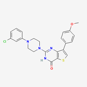 molecular formula C23H21ClN4O2S B2583479 2-[4-(3-chlorophenyl)piperazin-1-yl]-7-(4-methoxyphenyl)thieno[3,2-d]pyrimidin-4(3H)-one CAS No. 1226448-86-7