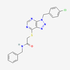 molecular formula C20H17ClN6OS B2583490 N-benzyl-2-((3-(4-chlorobenzyl)-3H-[1,2,3]triazolo[4,5-d]pyrimidin-7-yl)thio)acetamide CAS No. 941956-18-9