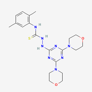 molecular formula C20H28N8O2S B2583495 3-{[4,6-bis(morpholin-4-yl)-1,3,5-triazin-2-yl]amino}-1-(2,5-dimethylphenyl)thiourea CAS No. 886961-24-6