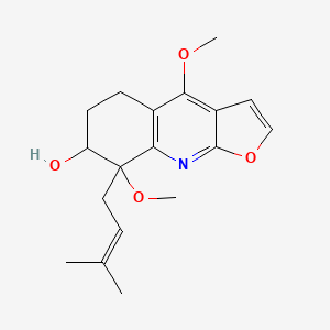 4,8-Dimethoxy-8-(3-methyl-but-2-enyl)-5,6,7,8-tetrahydro-furo[2,3-b]quinolin-7-ol
