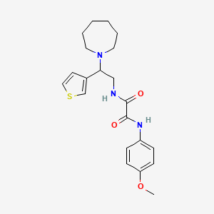 N1-(2-(azepan-1-yl)-2-(thiophen-3-yl)ethyl)-N2-(4-methoxyphenyl)oxalamide