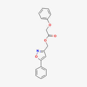 molecular formula C18H15NO4 B2583536 (5-phenyl-1,2-oxazol-3-yl)methyl 2-phenoxyacetate CAS No. 953242-11-0