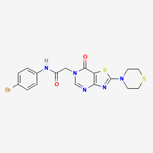N-(4-bromophenyl)-2-(7-oxo-2-thiomorpholinothiazolo[4,5-d]pyrimidin-6(7H)-yl)acetamide