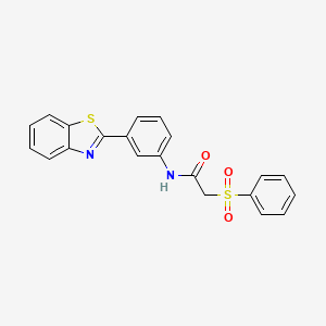 2-(benzenesulfonyl)-N-[3-(1,3-benzothiazol-2-yl)phenyl]acetamide