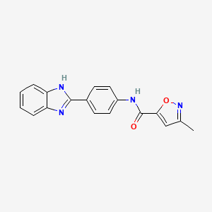 molecular formula C18H14N4O2 B2583626 N-[4-(1H-1,3-benzodiazol-2-yl)phenyl]-3-methyl-1,2-oxazole-5-carboxamide CAS No. 924438-48-2
