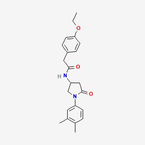 molecular formula C22H26N2O3 B2583661 N-[1-(3,4-dimethylphenyl)-5-oxopyrrolidin-3-yl]-2-(4-ethoxyphenyl)acetamide CAS No. 896371-16-7