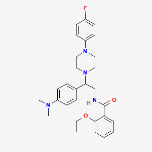 molecular formula C29H35FN4O2 B2583663 N-{2-[4-(dimethylamino)phenyl]-2-[4-(4-fluorophenyl)piperazin-1-yl]ethyl}-2-ethoxybenzamide CAS No. 946243-53-4