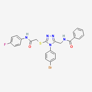 molecular formula C24H19BrFN5O2S B2583677 N-((4-(4-bromophenyl)-5-((2-((4-fluorophenyl)amino)-2-oxoethyl)thio)-4H-1,2,4-triazol-3-yl)methyl)benzamide CAS No. 393839-47-9