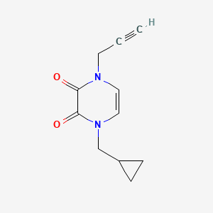 molecular formula C11H12N2O2 B2583683 1-(Cyclopropylmethyl)-4-prop-2-ynylpyrazine-2,3-dione CAS No. 2379972-31-1