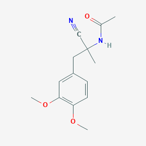 molecular formula C14H18N2O3 B2583685 N-{1-Cyano-1-[(3,4-dimethoxyphenyl)methyl]ethyl}acetamide CAS No. 15188-49-5