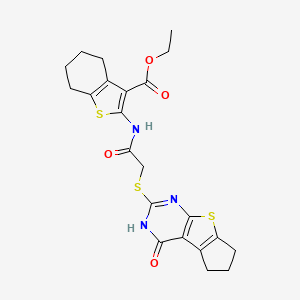 molecular formula C22H23N3O4S3 B2583698 C22H23N3O4S3 CAS No. 494826-10-7