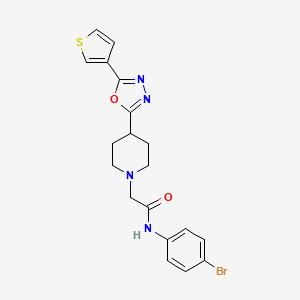 molecular formula C19H19BrN4O2S B2583745 N-(4-bromophenyl)-2-(4-(5-(thiophen-3-yl)-1,3,4-oxadiazol-2-yl)piperidin-1-yl)acetamide CAS No. 1448059-91-3