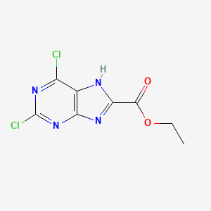 molecular formula C8H6Cl2N4O2 B2583785 ethyl 2,6-dichloro-9H-purine-8-carboxylate CAS No. 2089972-52-9
