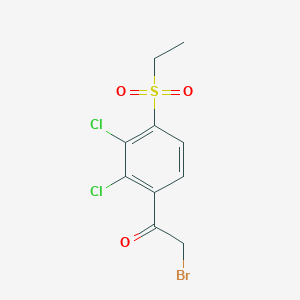molecular formula C10H9BrCl2O3S B2583806 2-Bromo-1-[2,3-dichloro-4-(ethylsulfonyl)phenyl]-1-ethanone CAS No. 886361-51-9