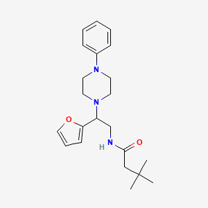 molecular formula C22H31N3O2 B2583810 N-[2-(furan-2-yl)-2-(4-phenylpiperazin-1-yl)ethyl]-3,3-dimethylbutanamide CAS No. 877631-79-3