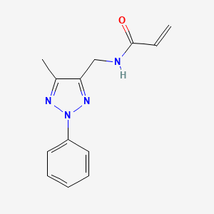 molecular formula C13H14N4O B2583815 N-[(5-Methyl-2-phenyltriazol-4-yl)methyl]prop-2-enamide CAS No. 2305565-29-9