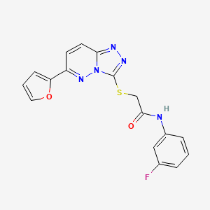 molecular formula C17H12FN5O2S B2583825 N-(3-fluorophenyl)-2-{[6-(furan-2-yl)-[1,2,4]triazolo[4,3-b]pyridazin-3-yl]sulfanyl}acetamide CAS No. 894046-95-8