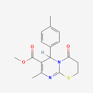 molecular formula C17H18N2O3S B2583828 methyl 8-methyl-6-(4-methylphenyl)-4-oxo-2H,3H,4H,6H-pyrimido[2,1-b][1,3]thiazine-7-carboxylate CAS No. 608492-81-5