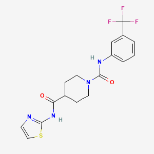 molecular formula C17H17F3N4O2S B2583834 N4-(thiazol-2-yl)-N1-(3-(trifluoromethyl)phenyl)piperidine-1,4-dicarboxamide CAS No. 1235086-25-5