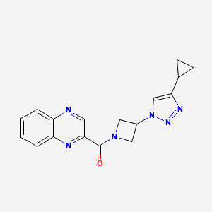 molecular formula C17H16N6O B2583848 2-[3-(4-cyclopropyl-1H-1,2,3-triazol-1-yl)azetidine-1-carbonyl]quinoxaline CAS No. 2097902-34-4