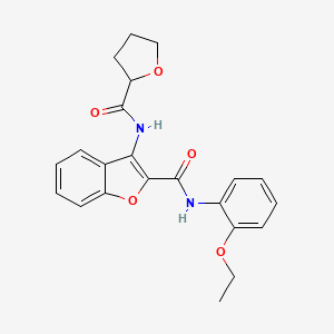 molecular formula C22H22N2O5 B2583850 N-(2-ethoxyphenyl)-3-(oxolane-2-amido)-1-benzofuran-2-carboxamide CAS No. 872609-09-1