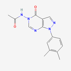 molecular formula C15H15N5O2 B2583859 N-(1-(3,4-dimethylphenyl)-4-oxo-1H-pyrazolo[3,4-d]pyrimidin-5(4H)-yl)acetamide CAS No. 919752-47-9
