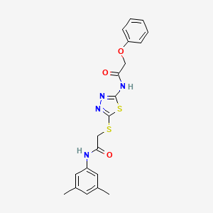 molecular formula C20H20N4O3S2 B2583870 N-(3,5-dimethylphenyl)-2-((5-(2-phenoxyacetamido)-1,3,4-thiadiazol-2-yl)thio)acetamide CAS No. 392296-13-8
