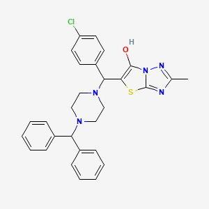 molecular formula C29H28ClN5OS B2583883 5-((4-Benzhydrylpiperazin-1-yl)(4-chlorophenyl)methyl)-2-methylthiazolo[3,2-b][1,2,4]triazol-6-ol CAS No. 851809-51-3