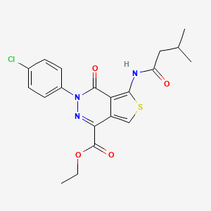 B2583928 Ethyl 3-(4-chlorophenyl)-5-(3-methylbutanoylamino)-4-oxothieno[3,4-d]pyridazine-1-carboxylate CAS No. 851950-04-4