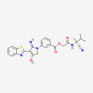 [2-[(2-Cyano-3-methylbutan-2-yl)amino]-2-oxoethyl] 3-[4-(1,3-benzothiazol-2-yl)-3-hydroxy-5-imino-2H-pyrrol-1-yl]benzoate