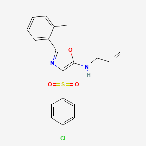 molecular formula C19H17ClN2O3S B2583953 N-allyl-4-((4-chlorophenyl)sulfonyl)-2-(o-tolyl)oxazol-5-amine CAS No. 862741-59-1