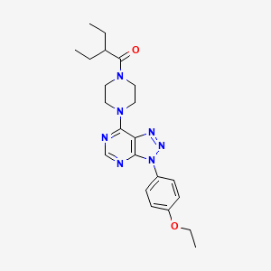molecular formula C22H29N7O2 B2583955 1-(4-(3-(4-ethoxyphenyl)-3H-[1,2,3]triazolo[4,5-d]pyrimidin-7-yl)piperazin-1-yl)-2-ethylbutan-1-one CAS No. 920416-91-7