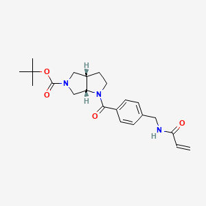 molecular formula C22H29N3O4 B2584011 Tert-butyl (3aS,6aS)-1-[4-[(prop-2-enoylamino)methyl]benzoyl]-2,3,3a,4,6,6a-hexahydropyrrolo[2,3-c]pyrrole-5-carboxylate CAS No. 2361818-61-1