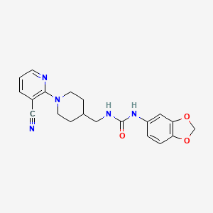 molecular formula C20H21N5O3 B2584029 1-(Benzo[d][1,3]dioxol-5-yl)-3-((1-(3-cyanopyridin-2-yl)piperidin-4-yl)methyl)urea CAS No. 1797852-69-7