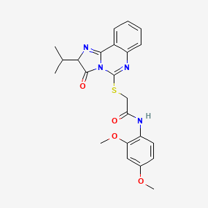 molecular formula C23H24N4O4S B2584036 N-(2,4-dimethoxyphenyl)-2-{[3-oxo-2-(propan-2-yl)-2H,3H-imidazo[1,2-c]quinazolin-5-yl]sulfanyl}acetamide CAS No. 958697-50-2