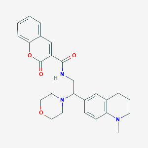 molecular formula C26H29N3O4 B2584061 N-(2-(1-methyl-1,2,3,4-tetrahydroquinolin-6-yl)-2-morpholinoethyl)-2-oxo-2H-chromene-3-carboxamide CAS No. 921895-94-5