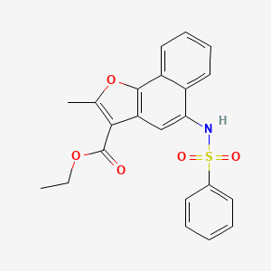 molecular formula C22H19NO5S B2584067 Ethyl 2-methyl-5-[(phenylsulfonyl)amino]naphtho[1,2-b]furan-3-carboxylate CAS No. 52529-52-9