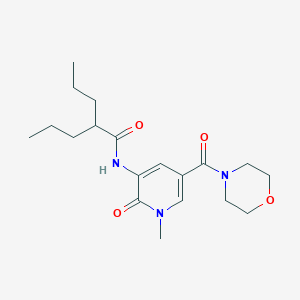 molecular formula C19H29N3O4 B2584071 N-(1-methyl-5-(morpholine-4-carbonyl)-2-oxo-1,2-dihydropyridin-3-yl)-2-propylpentanamide CAS No. 1207037-36-2